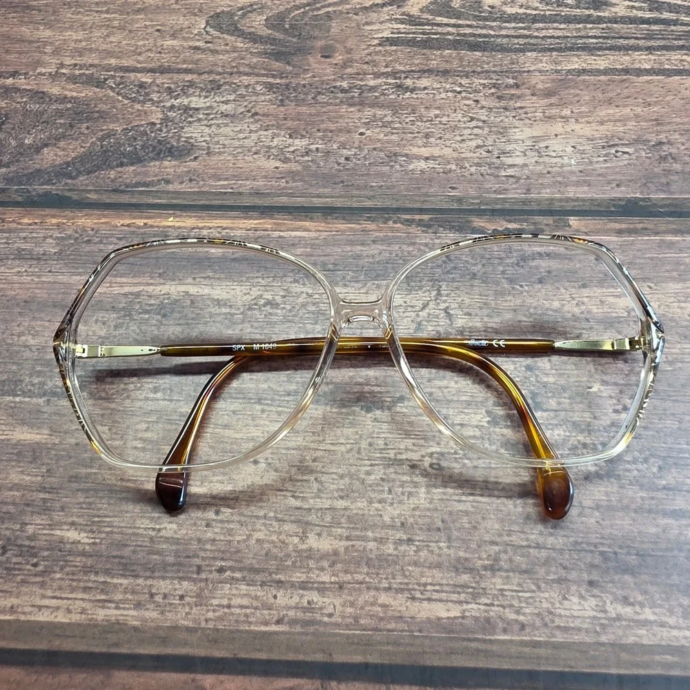 Silhouette SPX M 1849 Vintage Oversized Geometric Clear Tortoise Eyeglass Frames